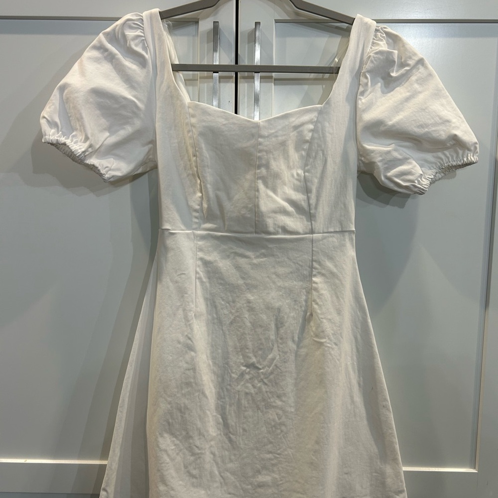 Altar'd State Cream Puff Sleeve Mini Dress